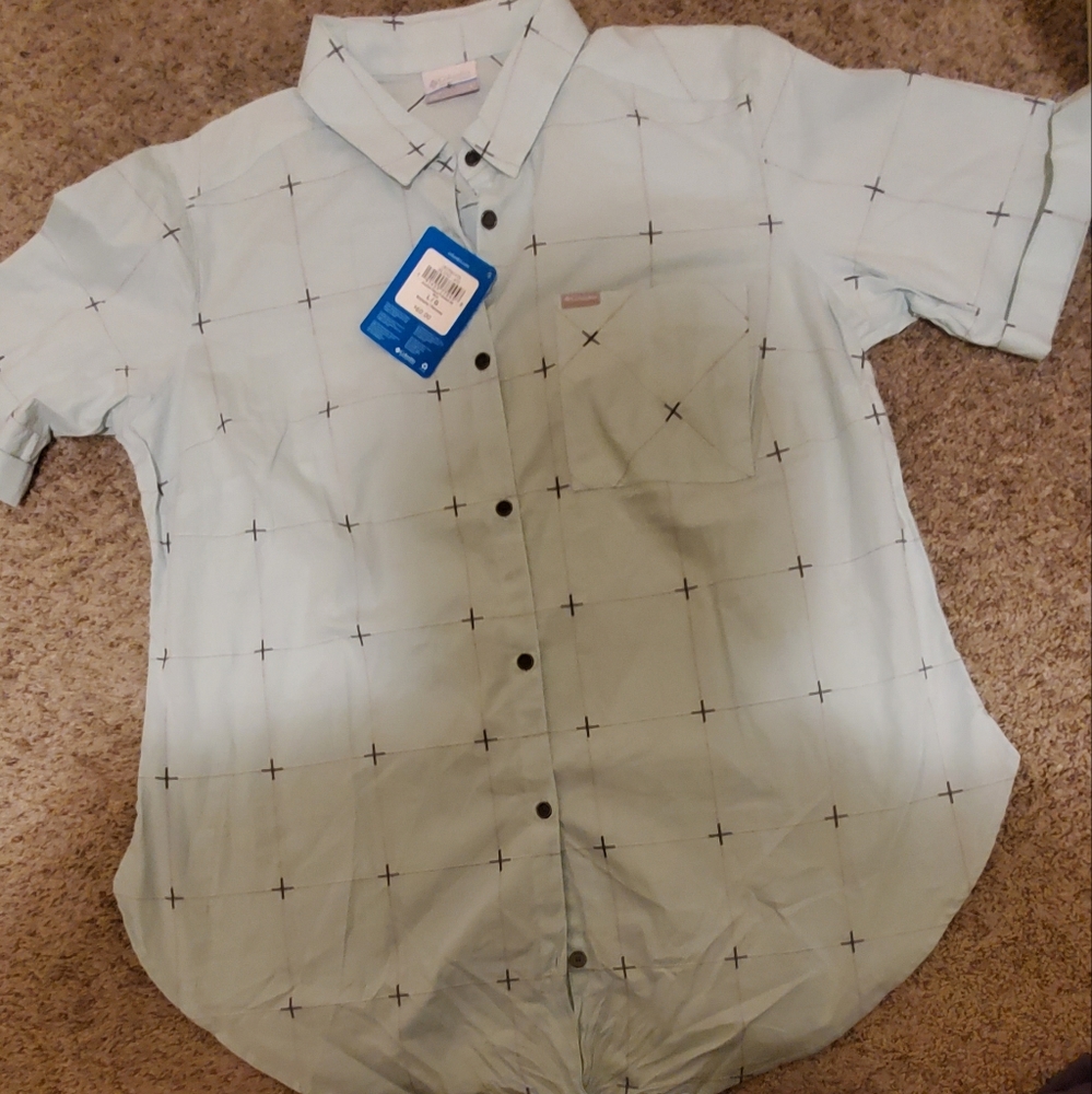 Brand new shirt size large women's aqua blue